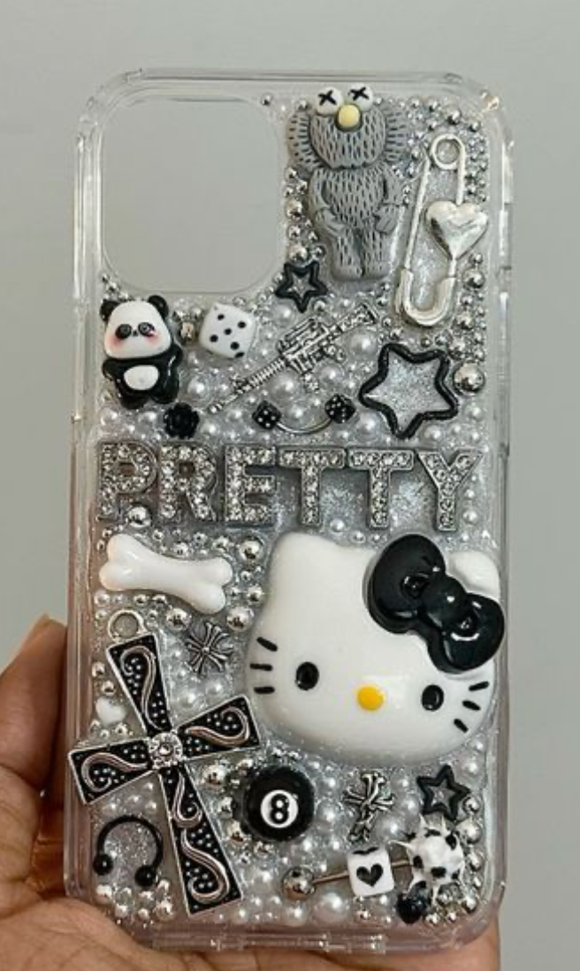 Black and Silver Junk Case For iPhone